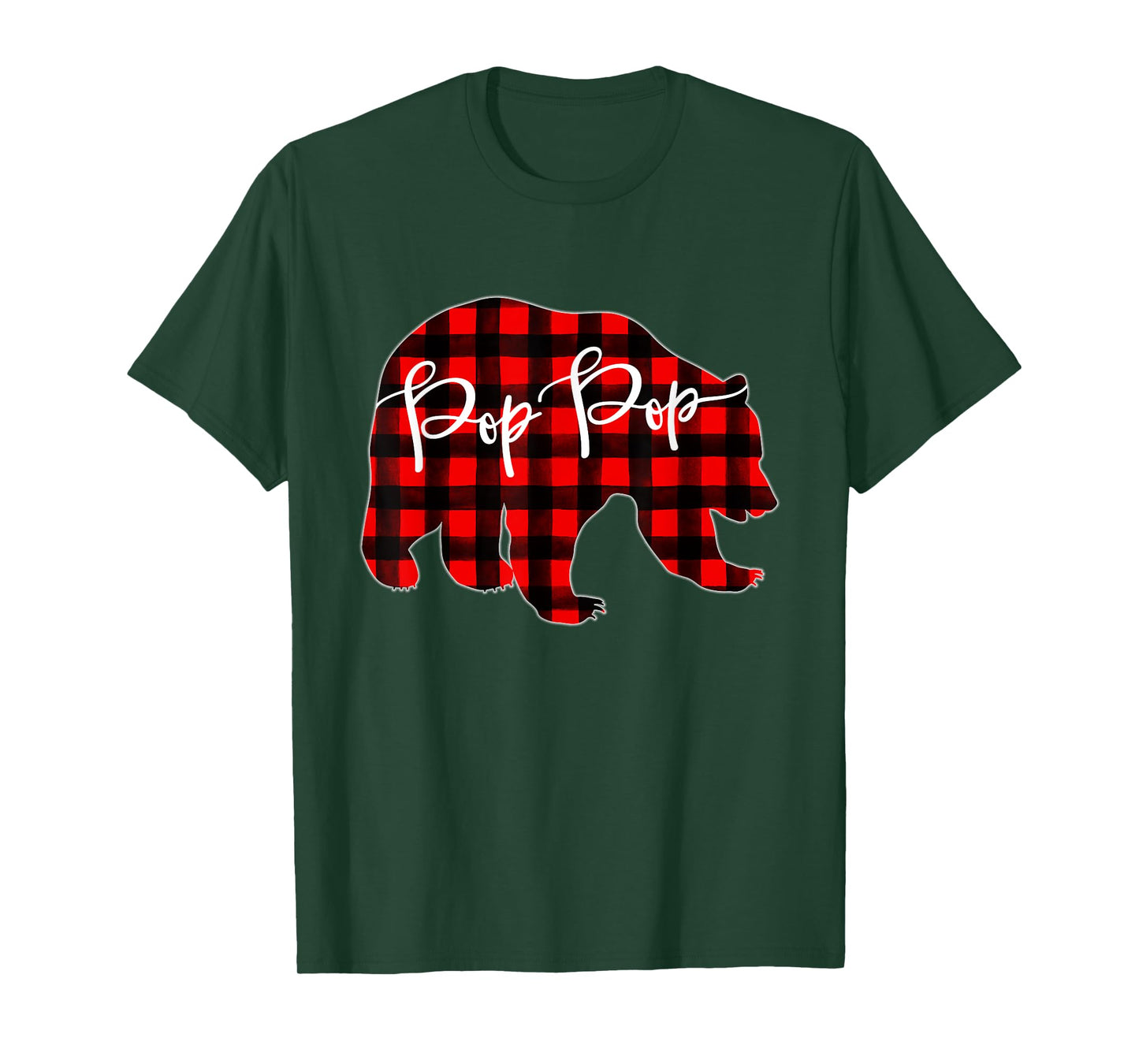 Red Plaid Pop Pop Bear Matching Family Christmas Eve Buffalo T-Shirt