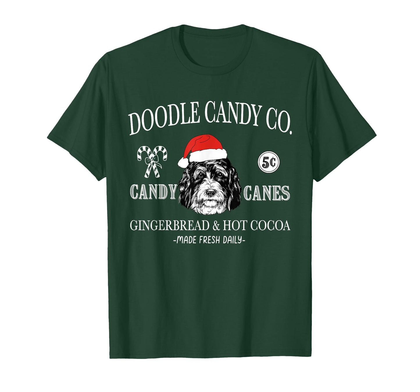 Funny Santa Bernedoodle Doodle Mom Christmas Vintage Holiday T-Shirt