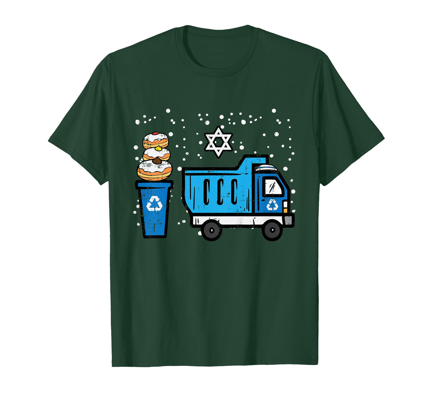 Kids Hanukkah Dump Recycling Truck Chanukah Boys Toddler Youth T-Shirt