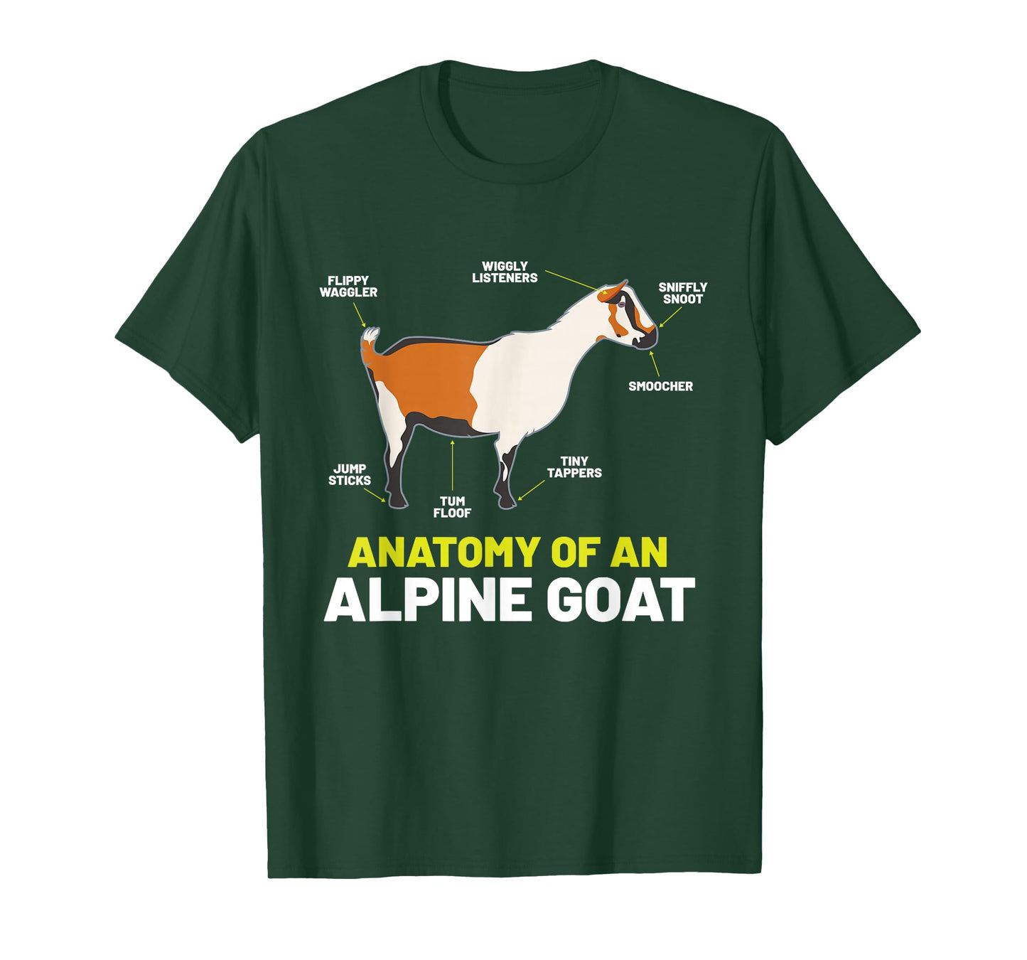 Anatomy Funny Farm Animal Humor Cute Lovers Alpine Goat T-Shirt