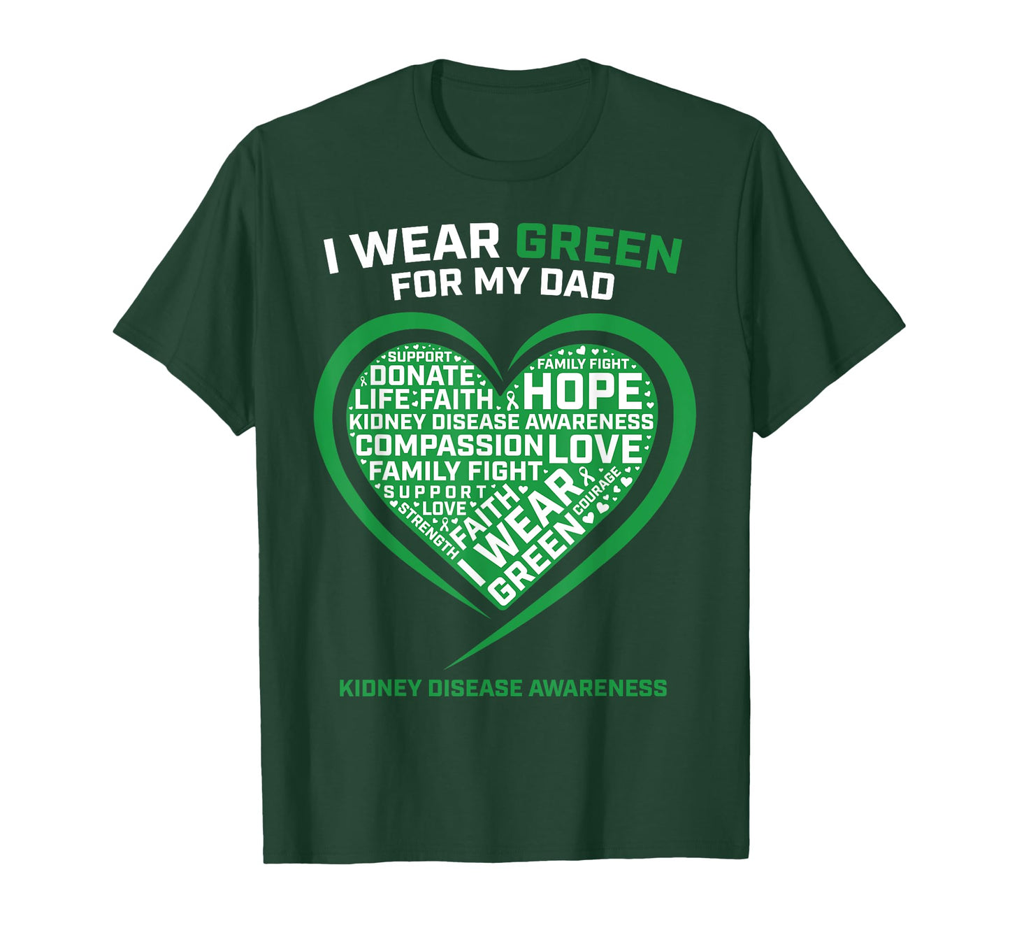 Men Women Kids Gifts Dad Kidney Transplant Disease Awareness T-Shirt