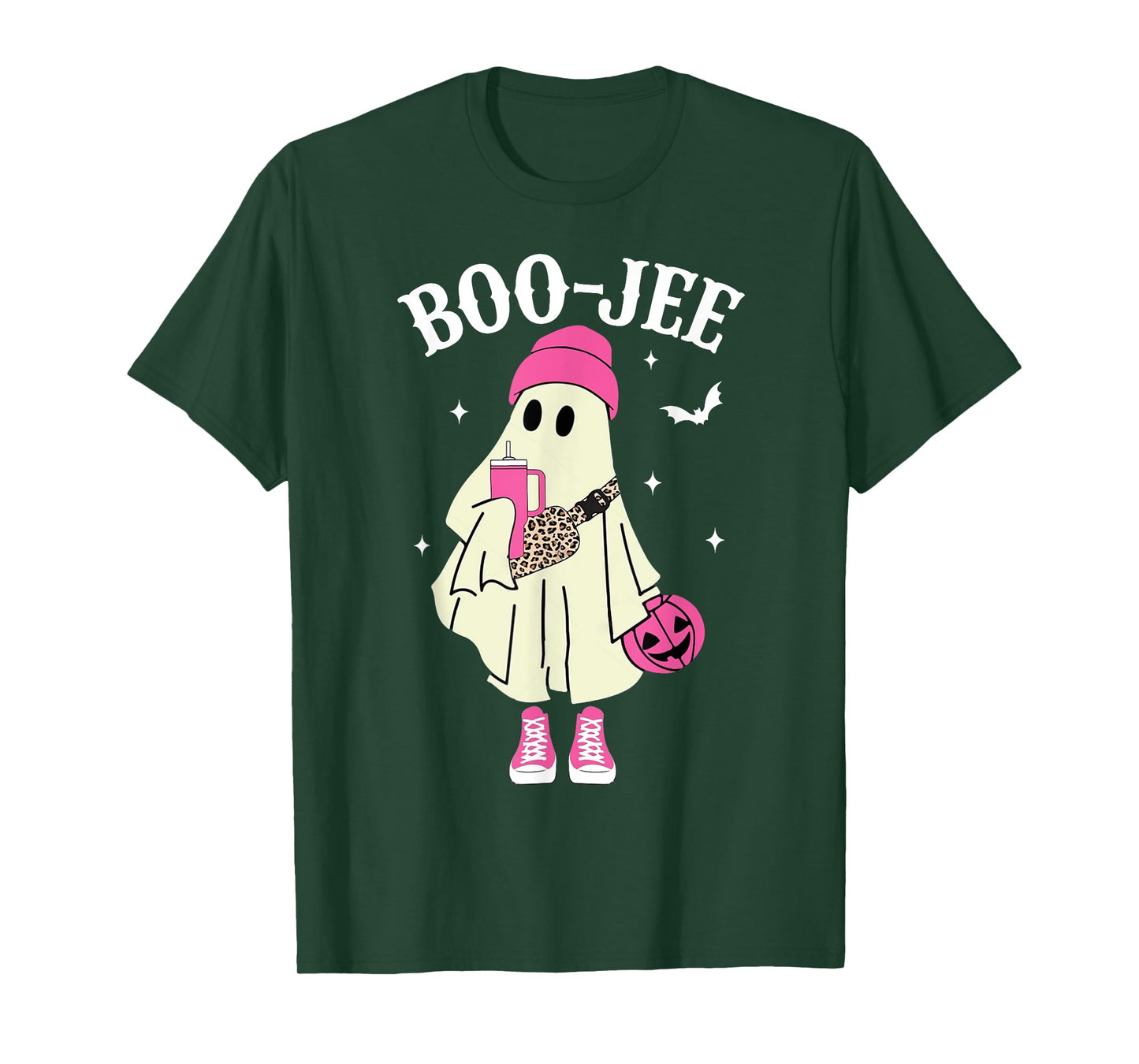Boujee Boo Jee Spooky Ghost Pink Halloween Pumpkin Costumes T-Shirt