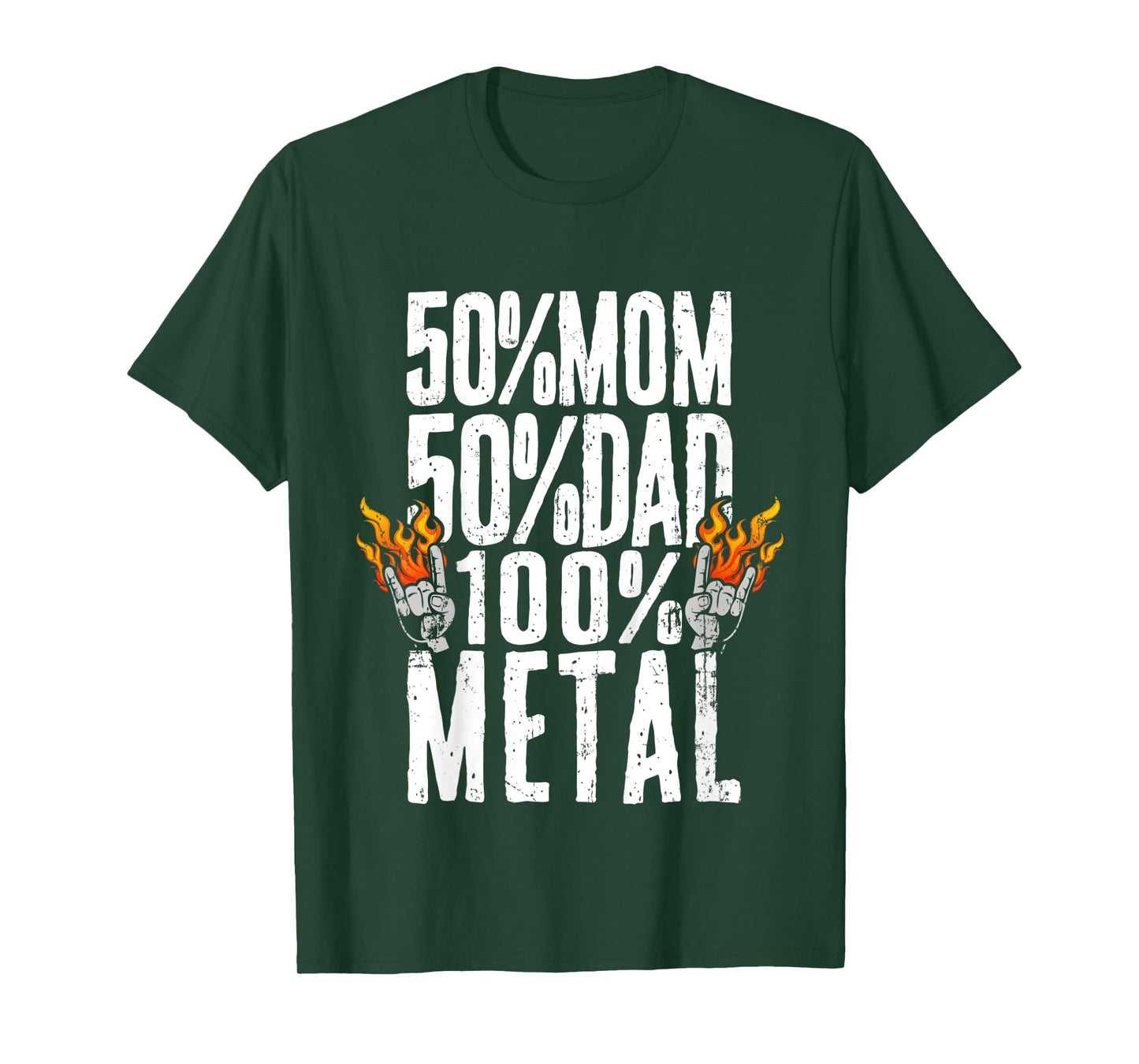 Kids 50% Mom 50% Dad 100% Heavy Metal Music T-Shirt