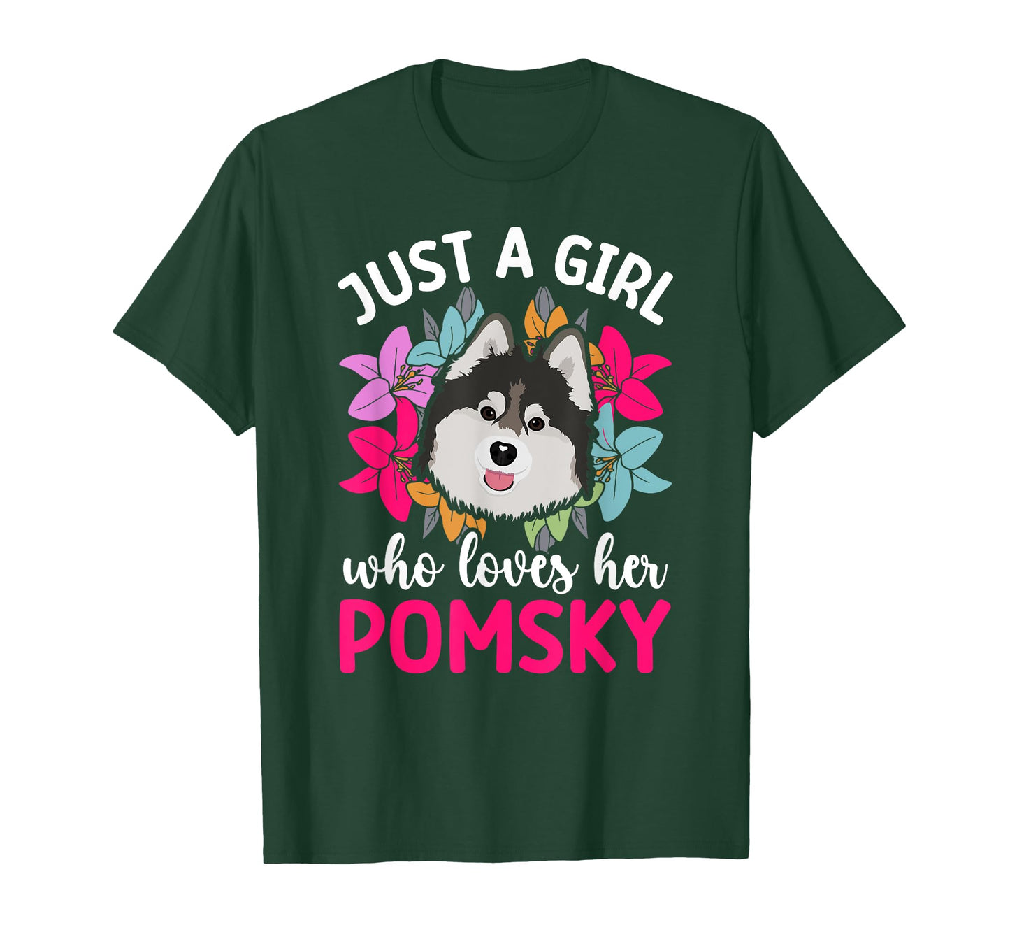 Girl Who Loves Pomsky Mom Pomsky Owner Pomsky Lover T-Shirt