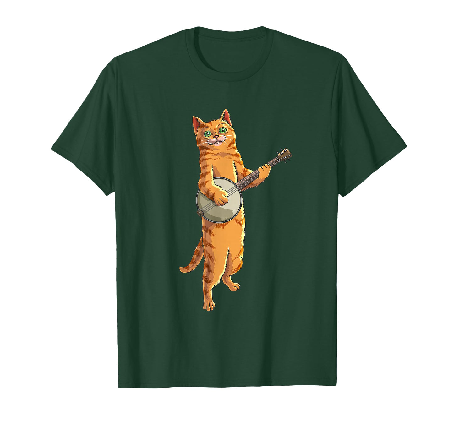 Funny Cat Playing Banjo Bluegrass | Cool Musician Gift T-Shirt