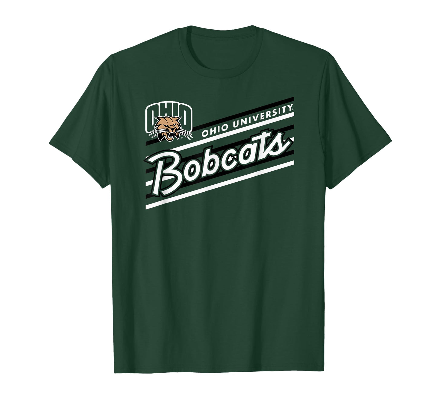 Ohio Bobcats Retro Performer Green Officially Licensed T-Shirt