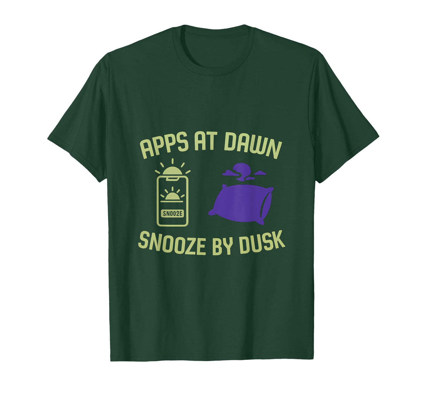 Apps at Dawn, Snooze by Dusk Digital Clock Graphic T-Shirt