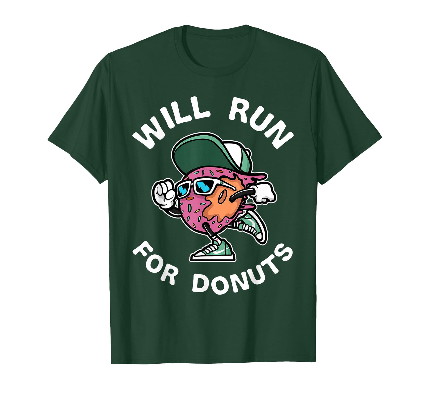 Runner WIll Run For Donuts Funny Runner Marathon Running T-Shirt