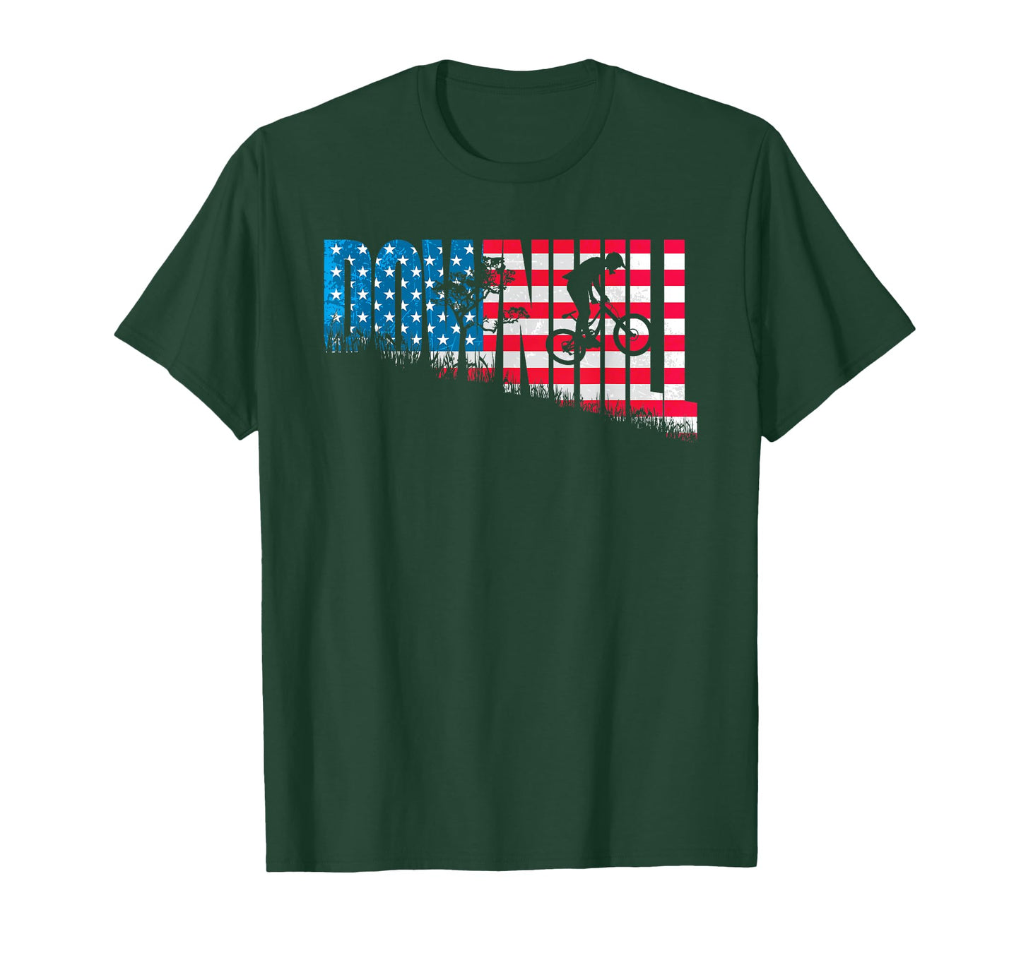 American Downhill Mountain Bike Flag - MTB Biking Riding T-Shirt