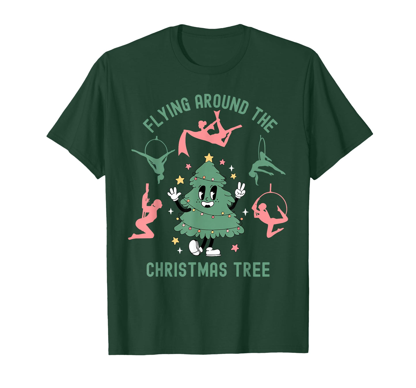 Aerialist Christmas Tree Aerial Silks Dance Aerialist Lyra T-Shirt