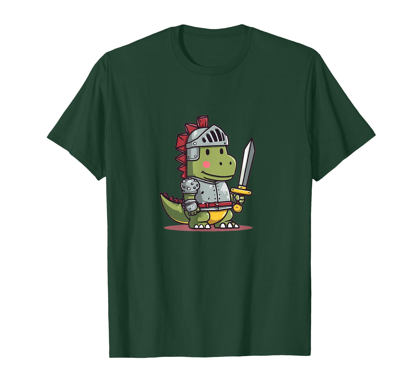 Funny Dinosaur in Knight Armor Costume T-Shirt