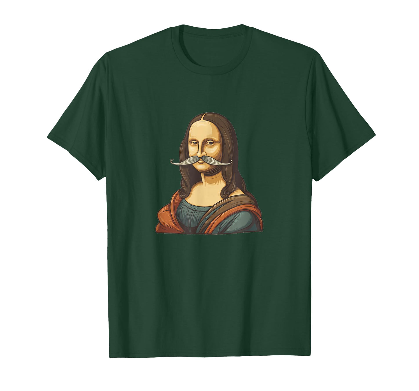 Artful Mustache Beard with Mona Lisa Costume T-Shirt
