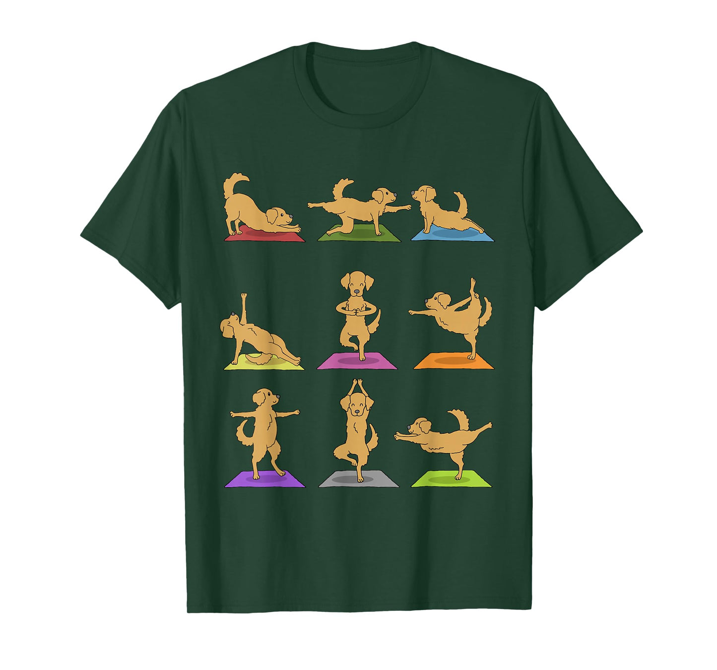 Golden Retriever Yoga T-Shirt Funny Dogs in Yoga Poses Shirt T-Shirt