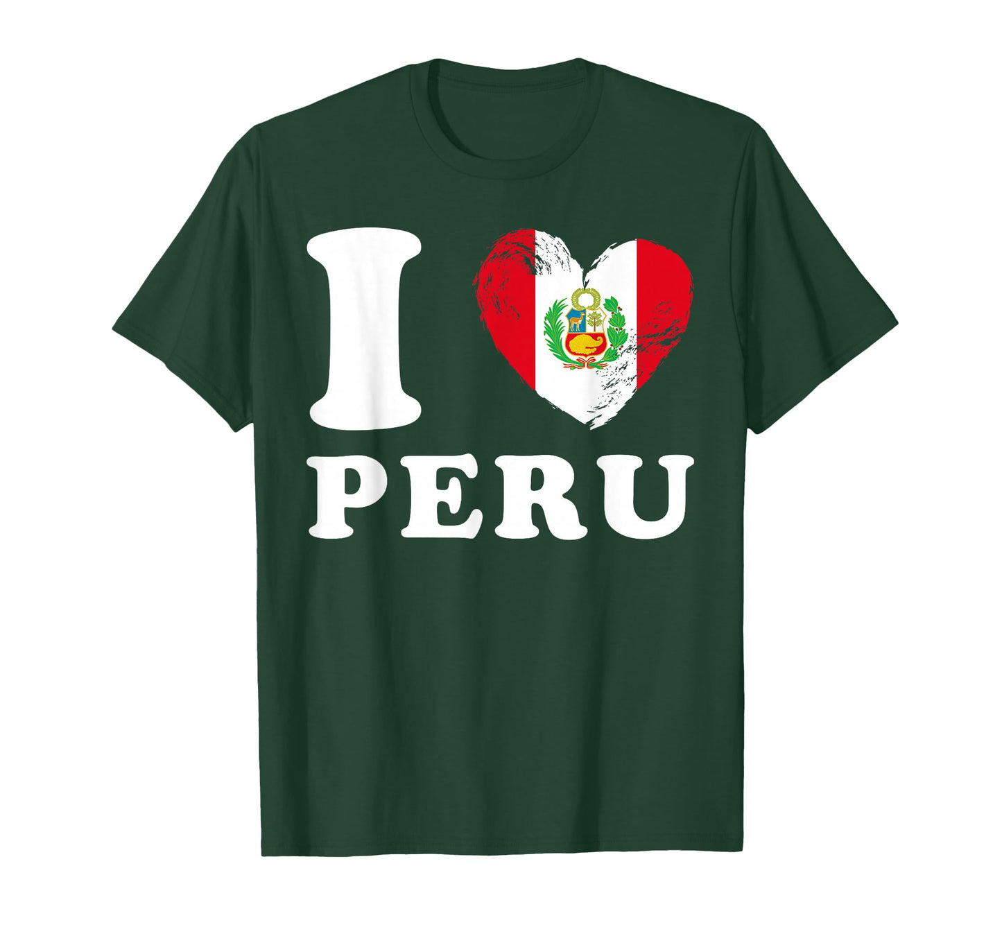 I Love Peru - Heart Flag Peru T-Shirt