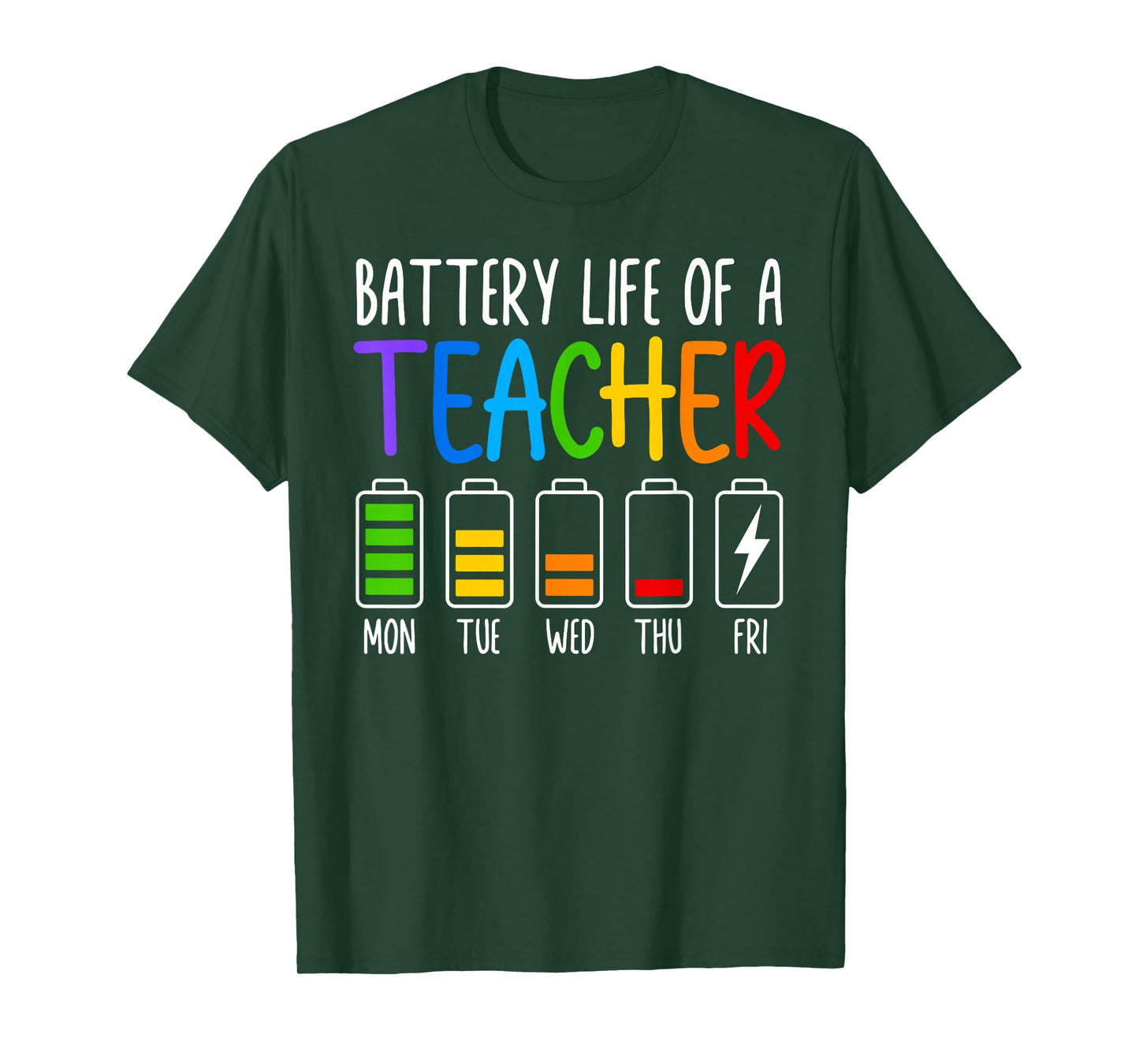 Battery Life of A Teacher Funny School Teacher Appreciation T-Shirt
