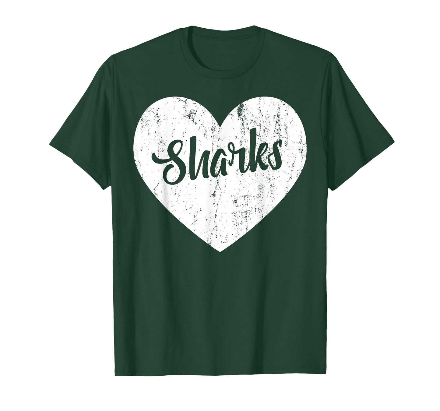 Sharks School Sports Fan Team Spirit Mascot Heart Gift T-Shirt
