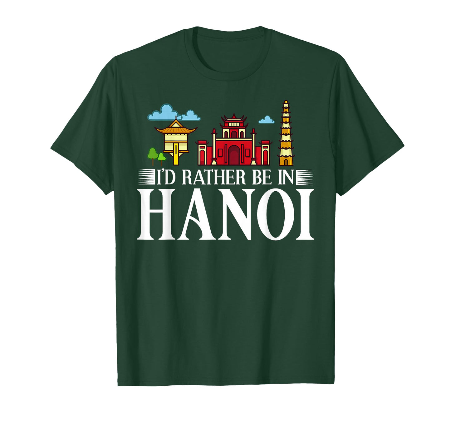 Hanoi Vietnam City Skyline Map Travel T-Shirt
