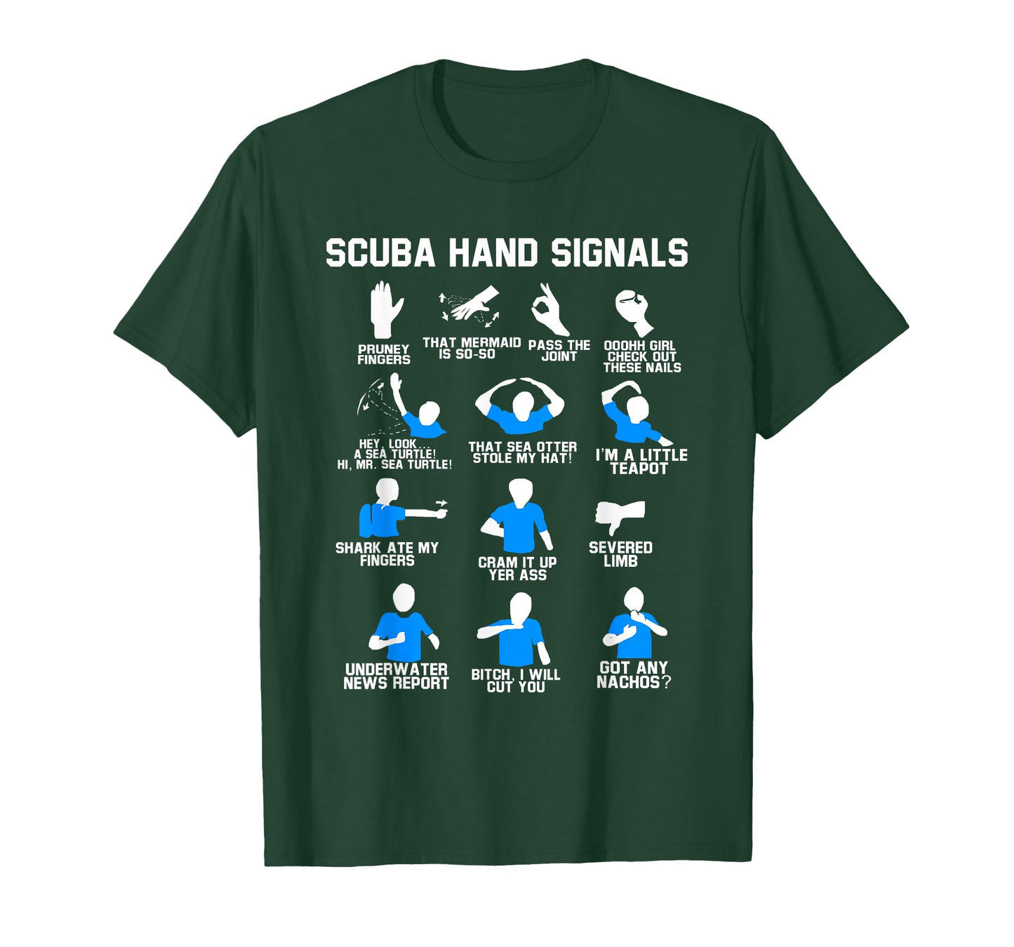 Distressed Scuba Diving Speerfischen Freitauchen Diving Hand Sign Diver T-Shirt