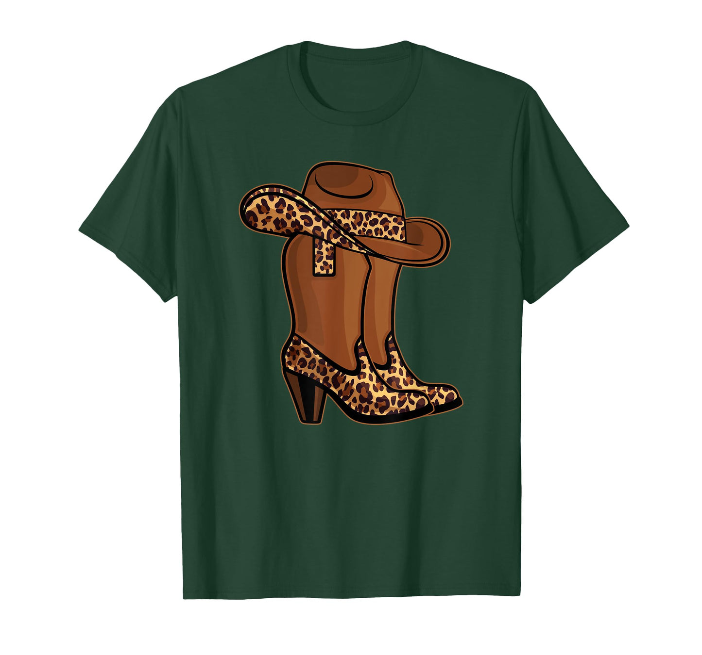 Cowgirl Boots and Hat leopard print T-Shirt