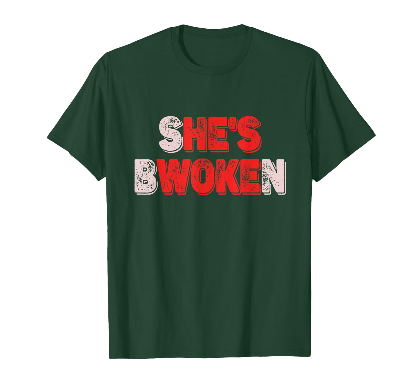 She’s Bwoken But He’s Woke Funny Breakup Relationship Pun T-Shirt