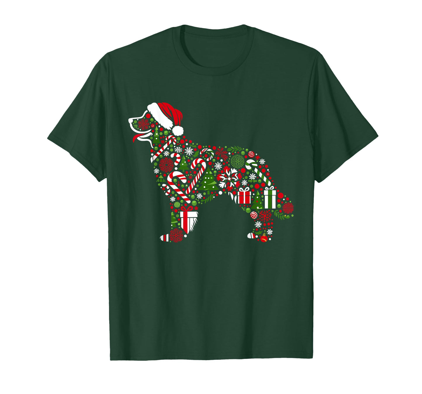 Christmas Tree Candy Golden Retriever Santa Christmas Kids T-Shirt