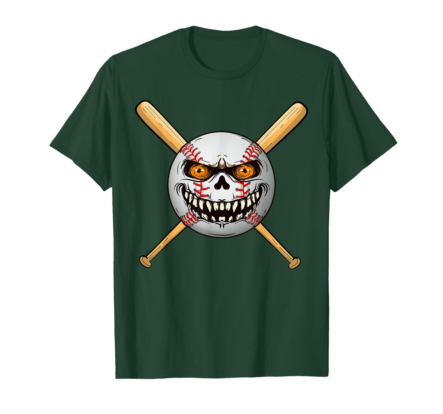 Spooky Baseball bats player Halloween Pumpkin Costume T-Shirt
