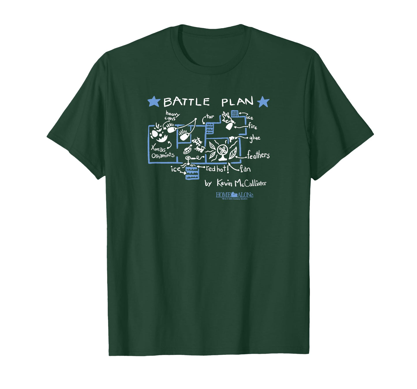 Home Alone Kevin Battle Plan Trap Map Design T-Shirt