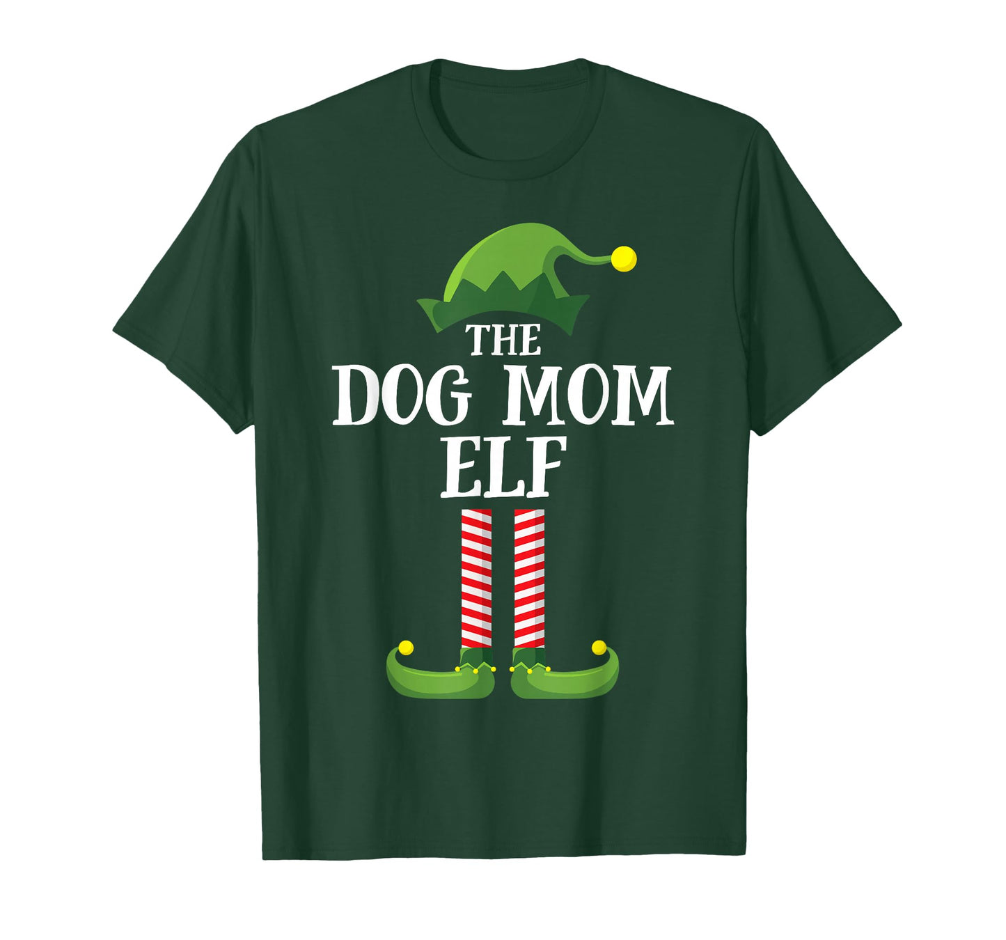Dog Mom Elf Matching Family Group Christmas Party Pyjamas T-Shirt