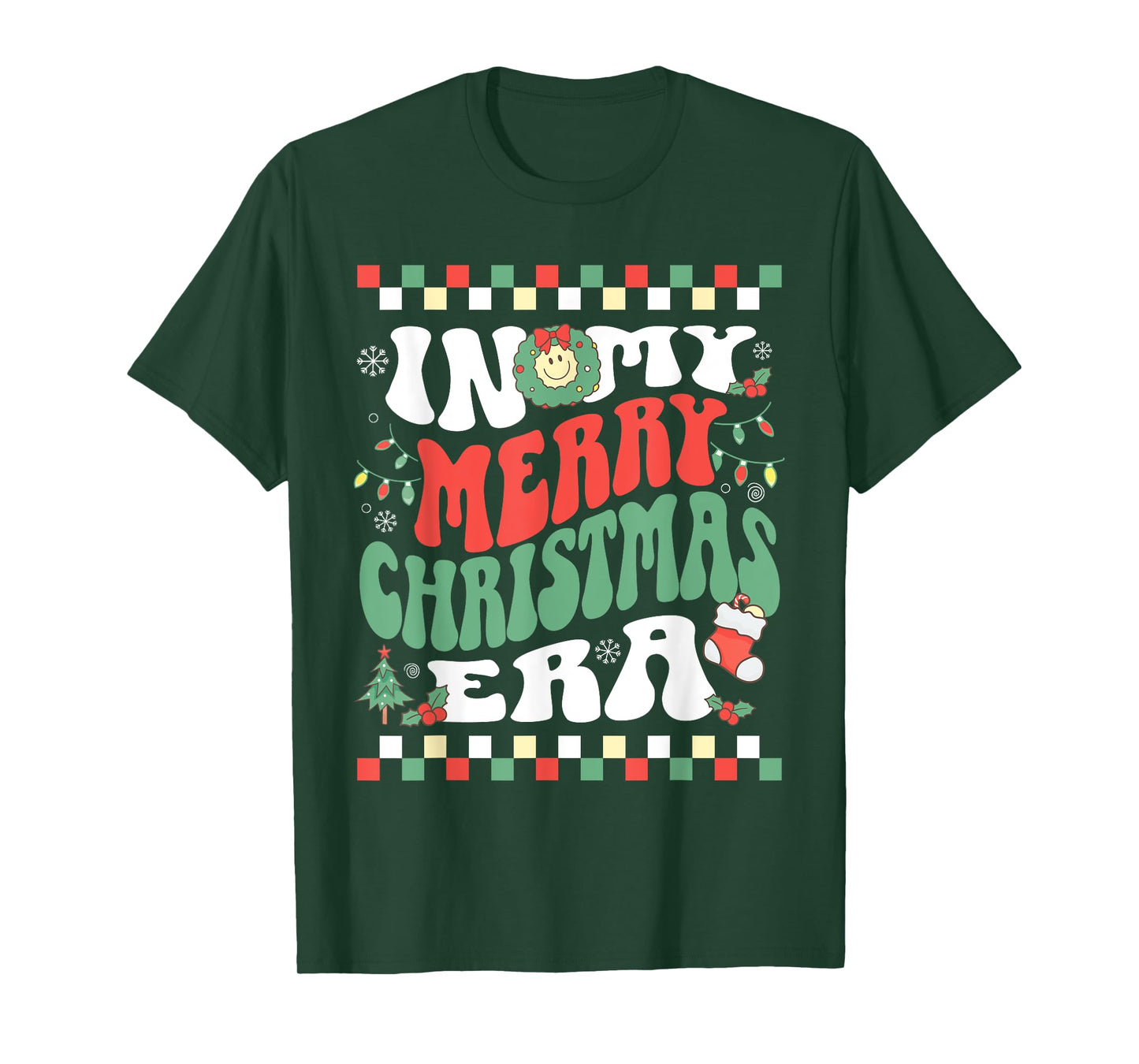 In My Merry Christmas Era Retro Groovy Holiday T-Shirt