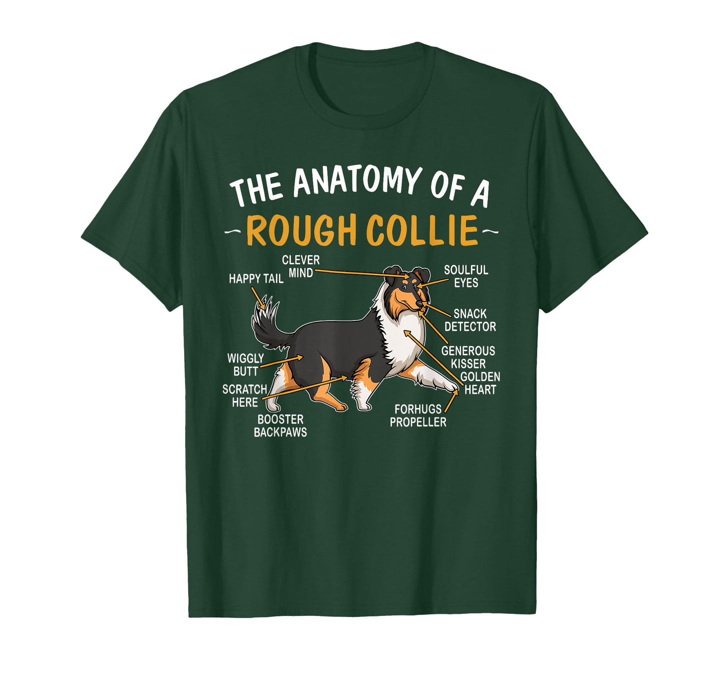Funny Anatomy Of A Rough Collie For Dog Lovers T-Shirt