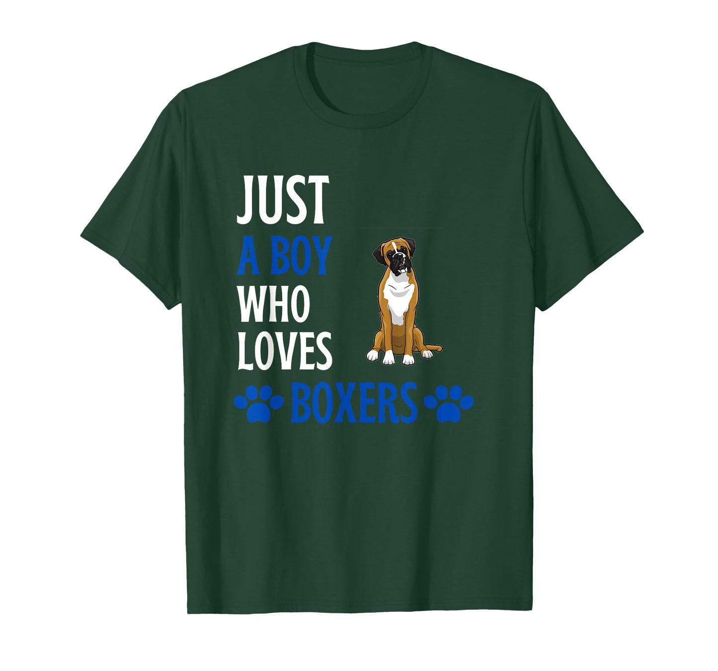 Just A Boy Who Loves Boxers Funny Boxer Dog Humor T-Shirt