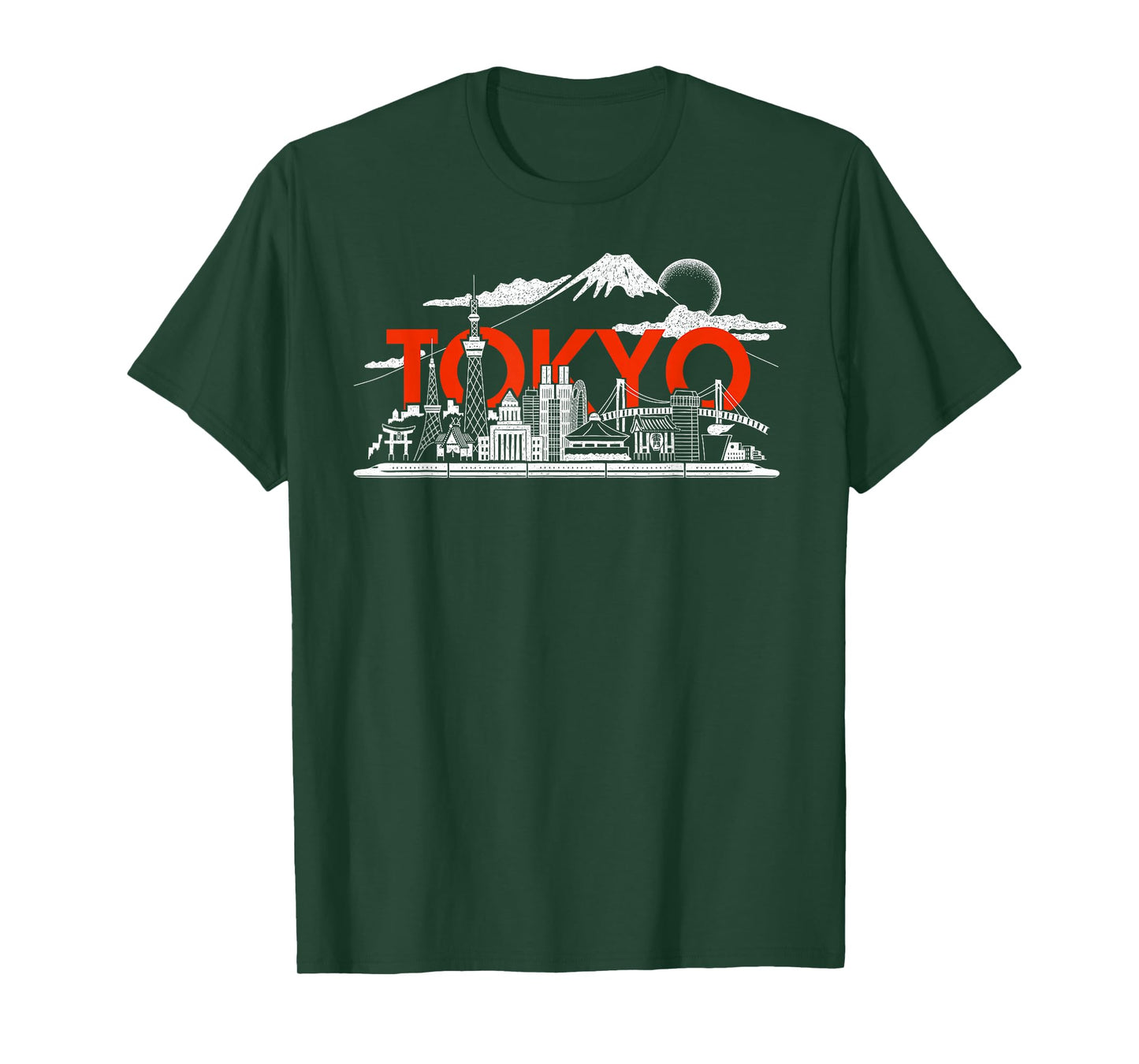 Tokyo Skyline Japan Art Mt.Fuji Skytree Shinkansen Landmarks T-Shirt
