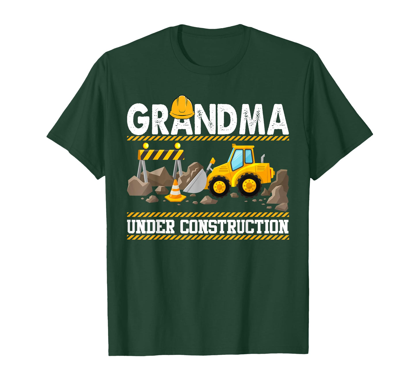 Grandma Under Construction Kids Excavator Matching Family T-Shirt