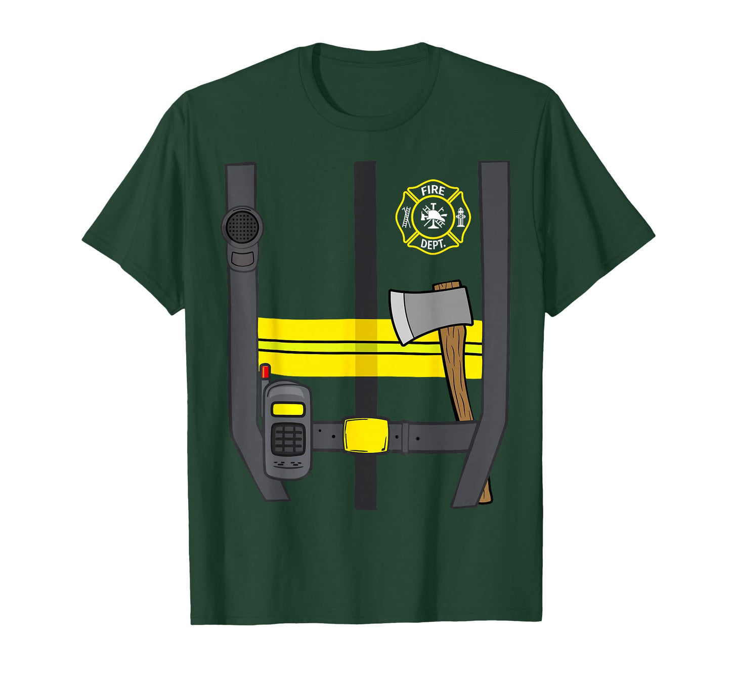 Firefighter Costume Halloween Uniform T-Shirt