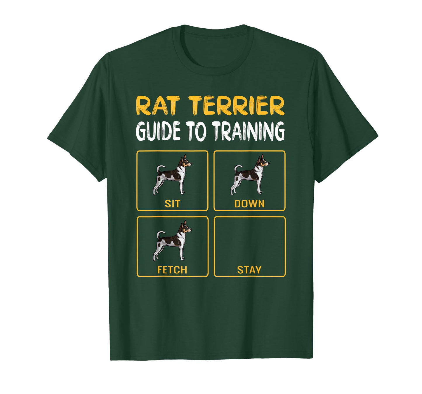 Rat Terriers Owner Gift Dog Themed T-Shirt - Men's Unisex Black Small Crew Neck Short Sleeve Classic Fit Cotton Blend Polyester Halloween Christmas Birthday