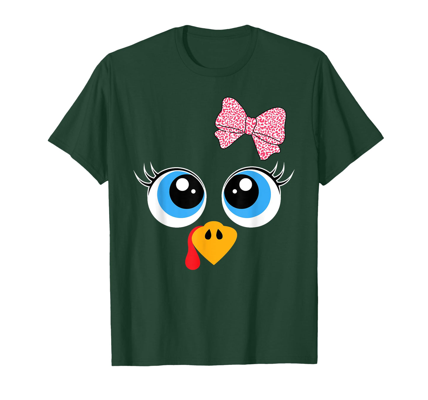 Turkey Face Girl Thanksgiving Costume Kids Toddler Girls T-Shirt