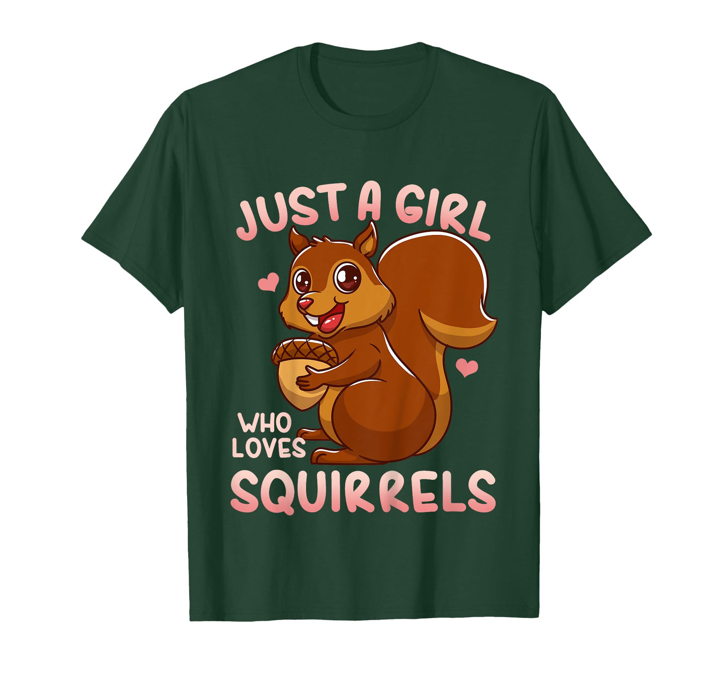 Kids Squirrel Just a Girl Who Loves Squirrels Funny Gift T-Shirt