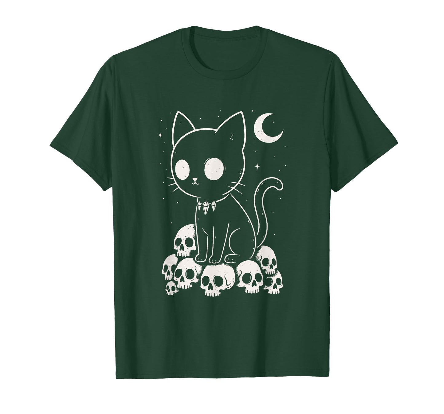 Cat Skulls Creepy Cute Kitty Goth Black Alt Alternative T-Shirt