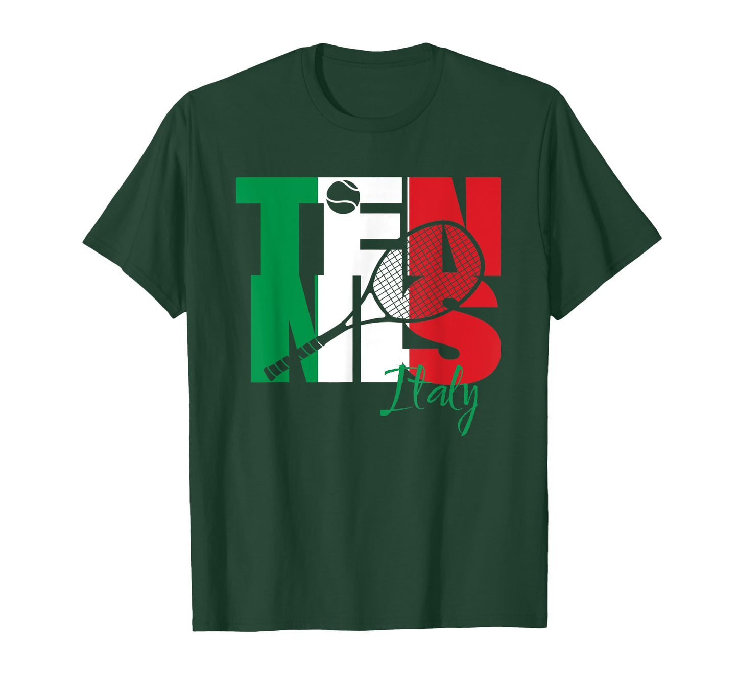 Italian Tennis Player Love Italy Republic National Flag Art T-Shirt