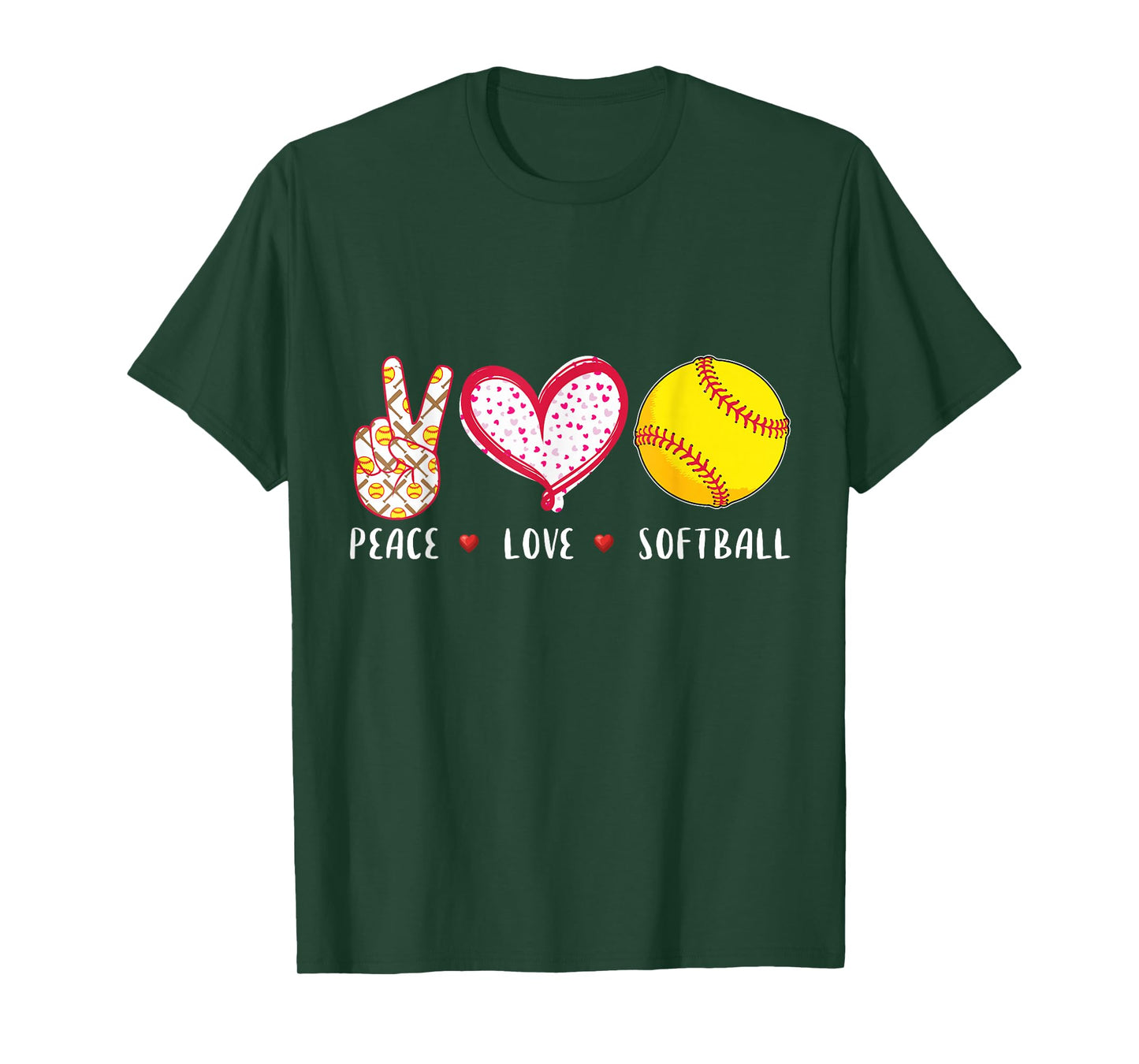 peace love softball gift for coach T-Shirt