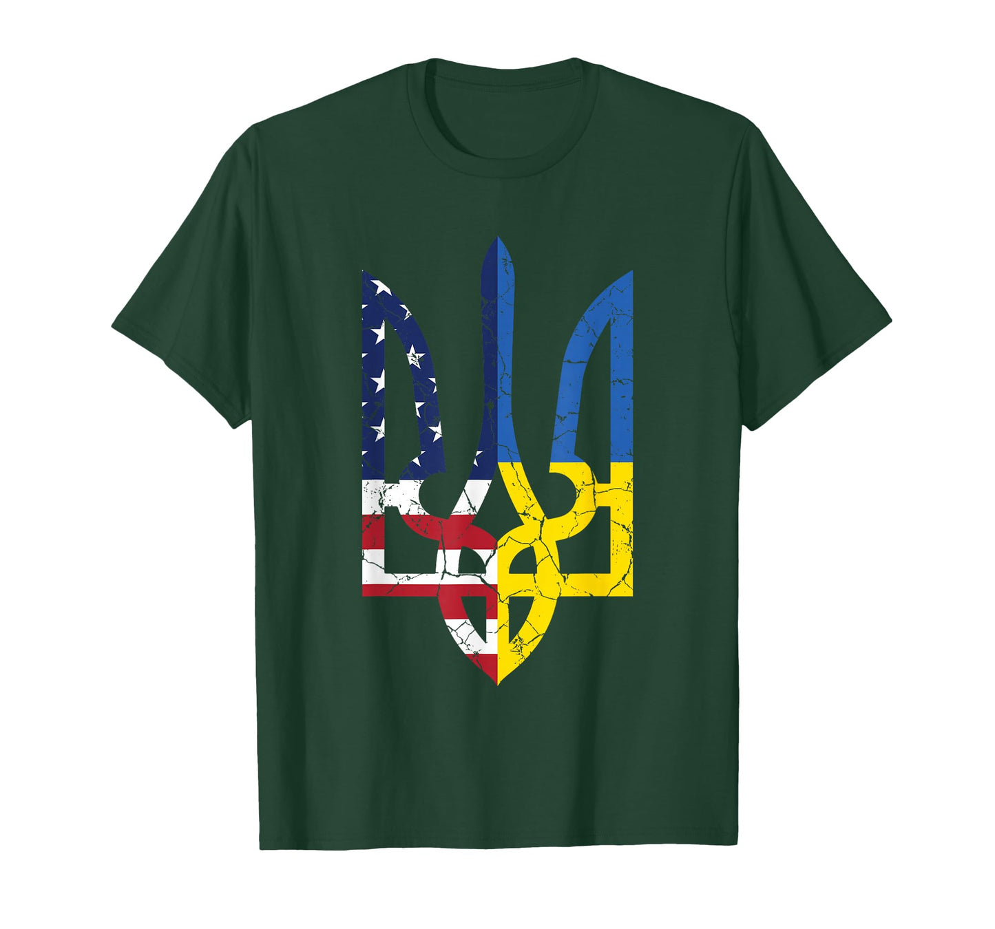 Ukrainian American Flag Symbol Love Support US Ukraine Gift T-Shirt