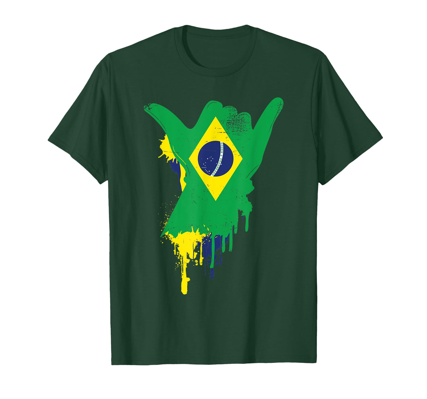 Shaka Sign Vintage Brazil Flag - Surfing & Surf T-Shirt