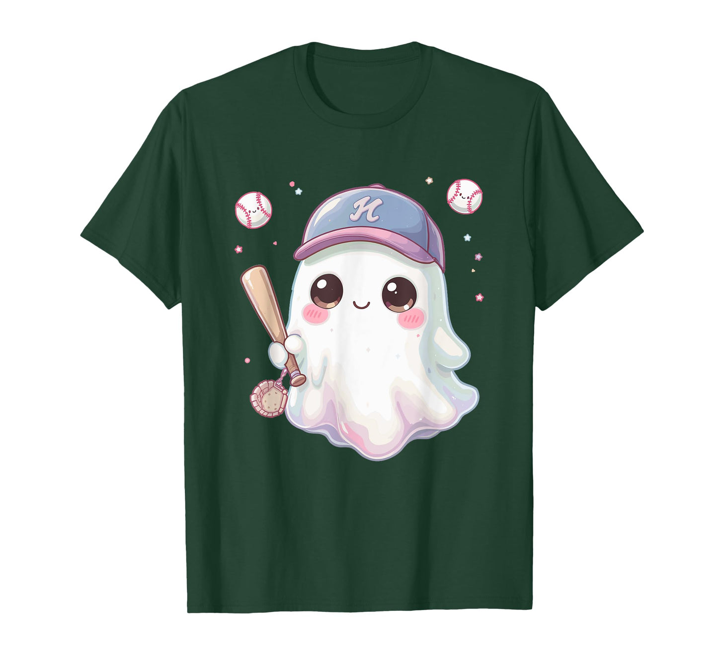 Ice Cream Drip Baseball Cute Spooky Ghost Design for Kids T-Shirt