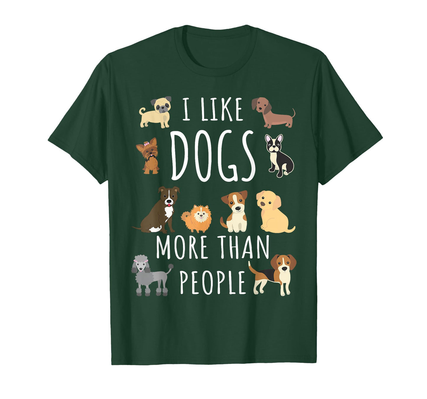Just a girl who loves Apparel I like dogs more than people Unisex-Adults, Girls Black Short Sleeve T-Shirt