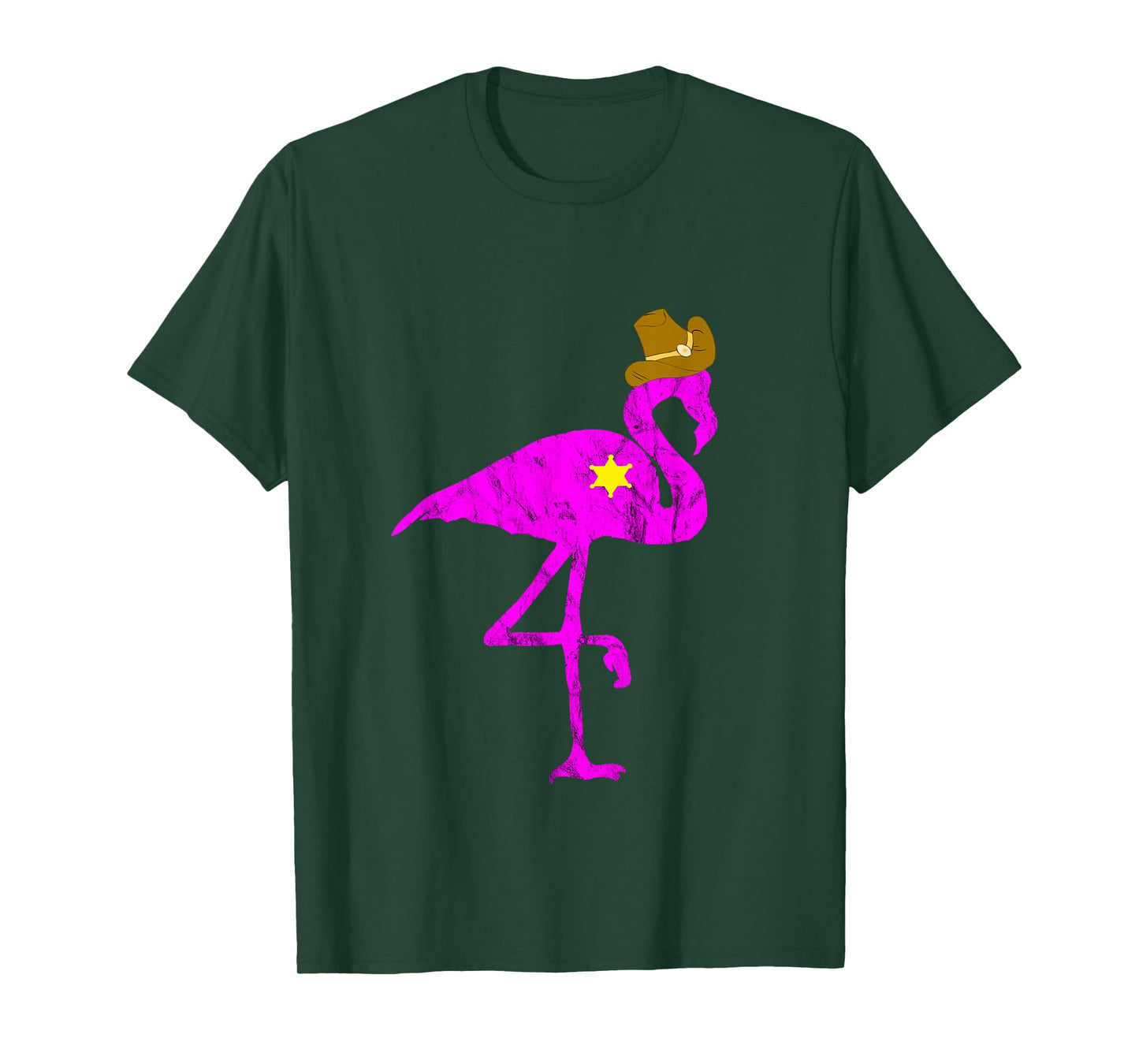 Cowboy Flamingo Exotic Bird Flamazing Sheriff Rancher TShirt T-Shirt