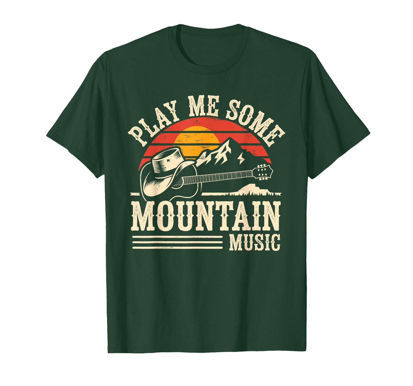 Play Me Some Mountain Music Retro Country Western T-Shirt