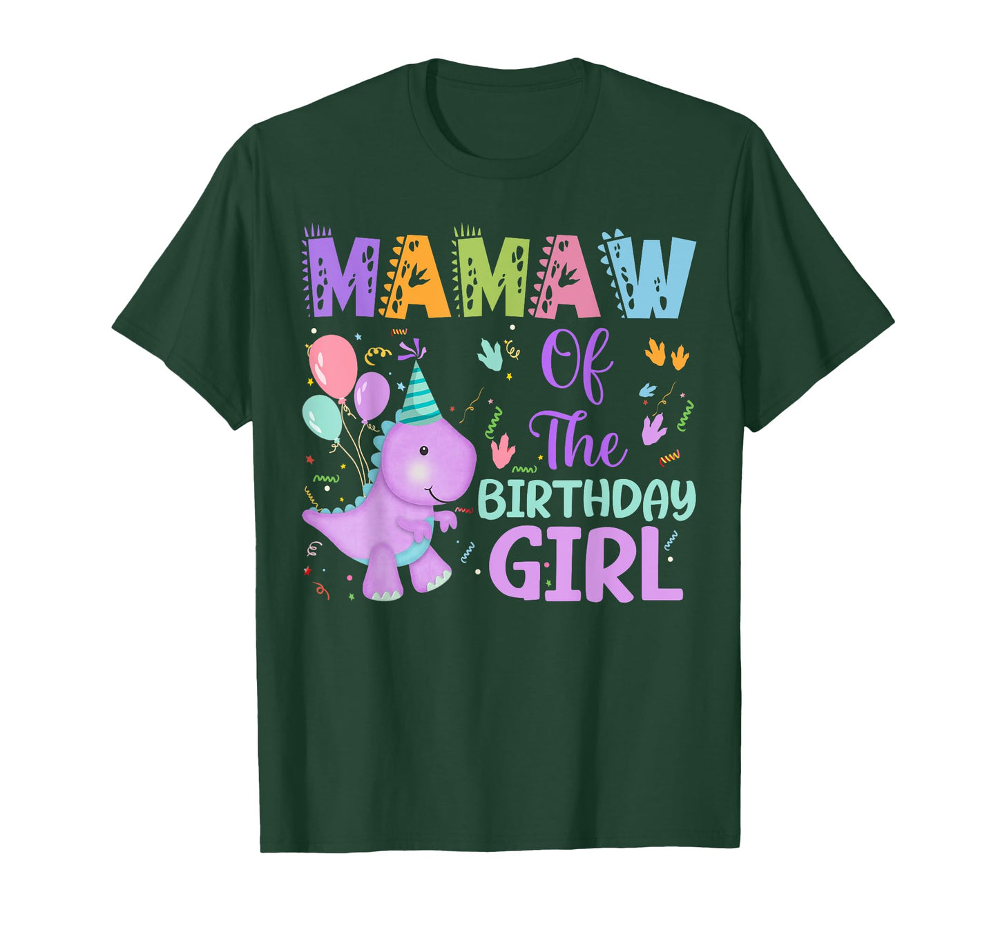 Mamaw Of The Birthday Girl Dinosaur Saurus Rex Party T-Shirt