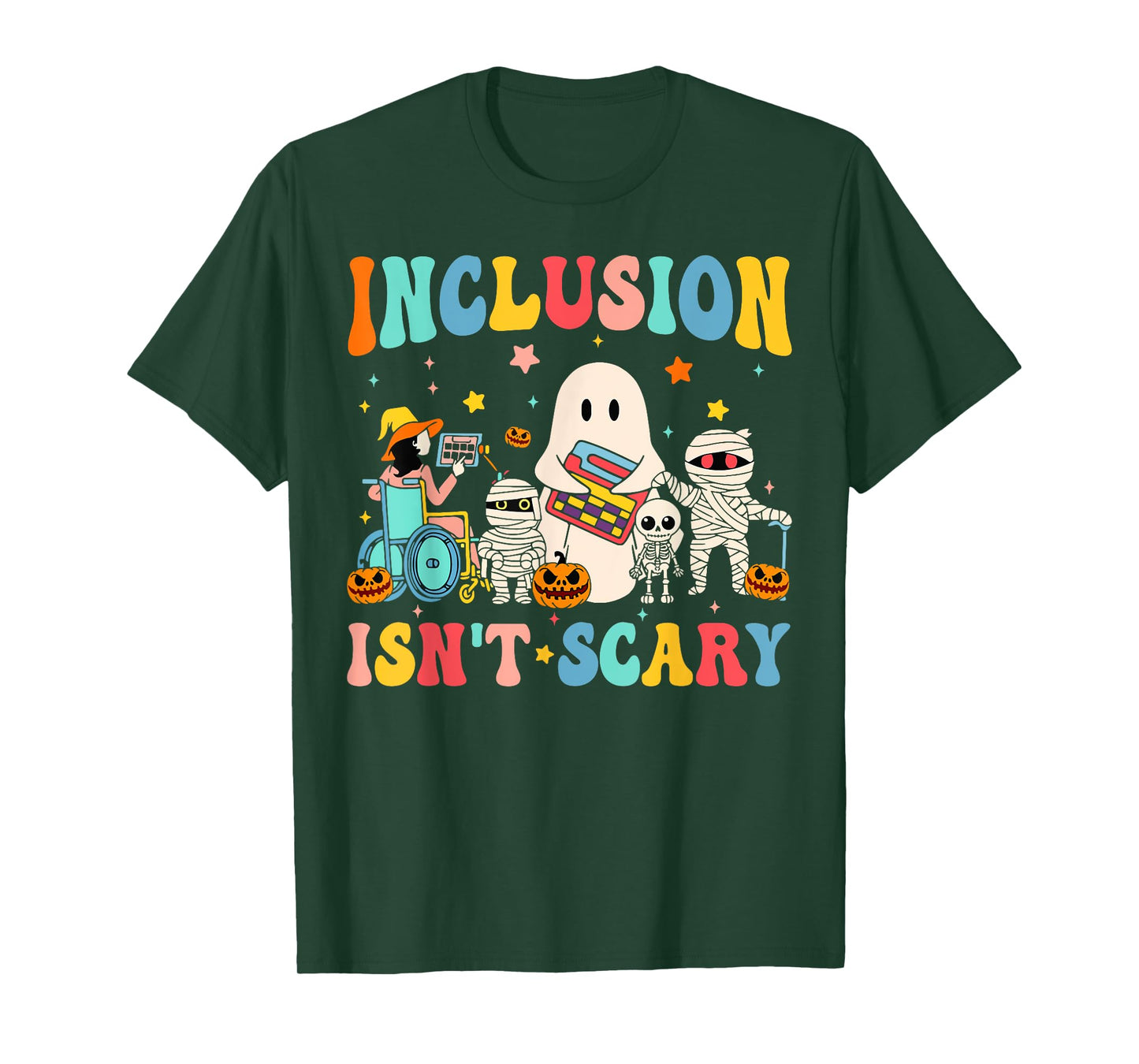 Inclusion Isn't Scary SLP Halloween Sped Teacher Therapy T-Shirt