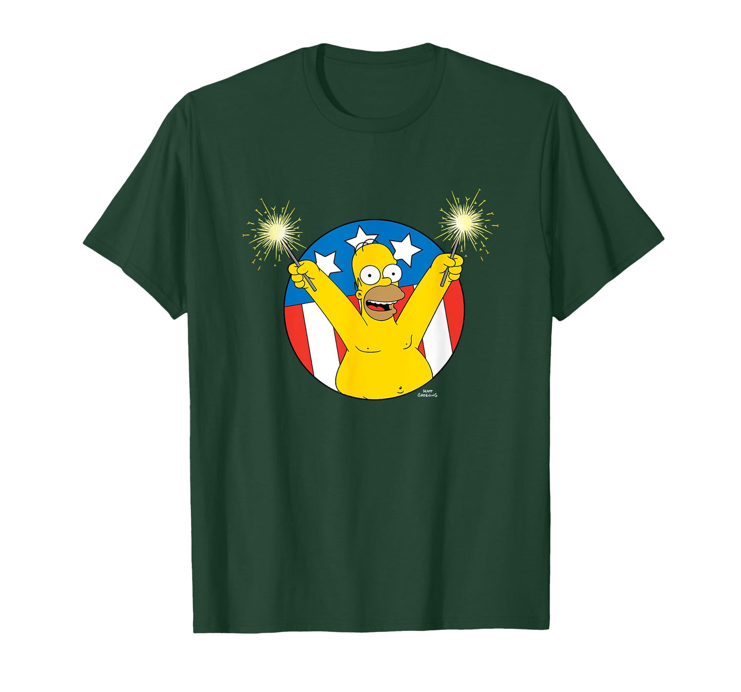 The Simpsons 4th Of July American Flag Woo-Hoo Homer T-Shirt