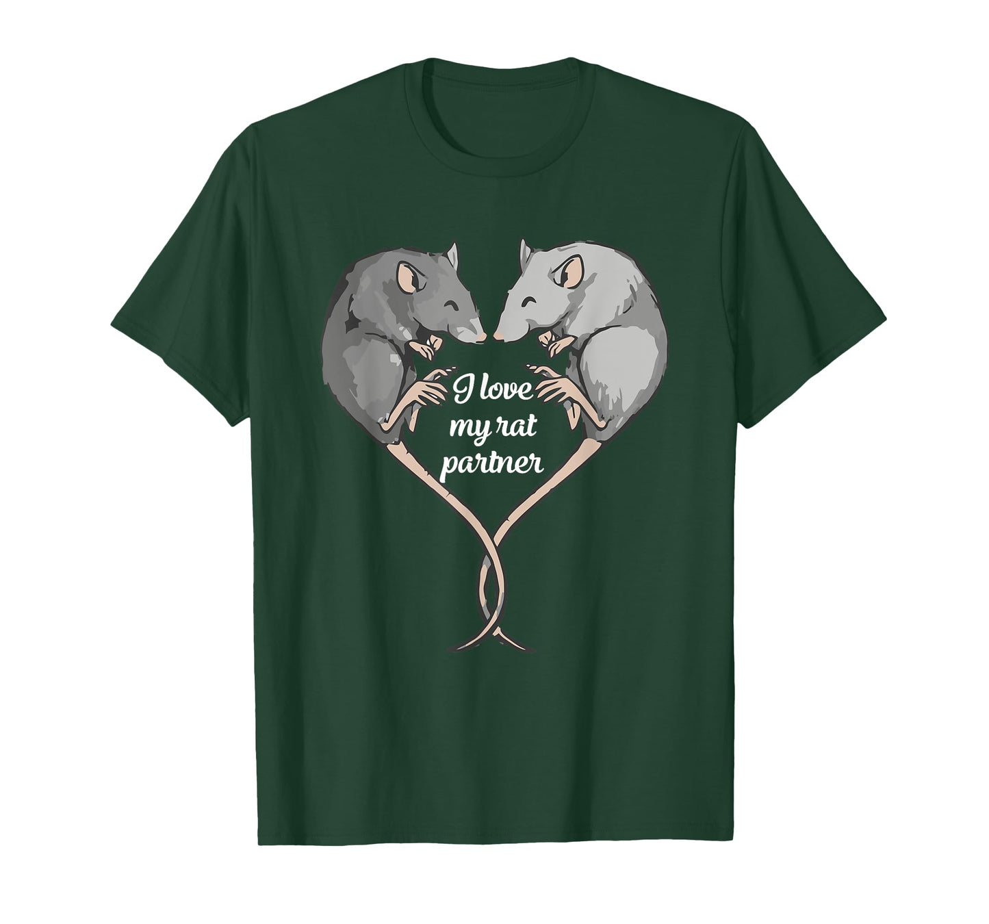 I Love My Rat Partner Design T-Shirt